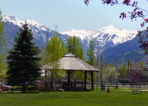 Ridgway’s town park in spring.