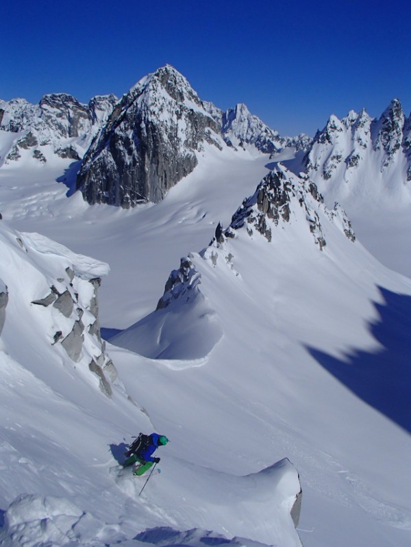 Mikey Leake skiing the Alaska Range, spring 2013. 