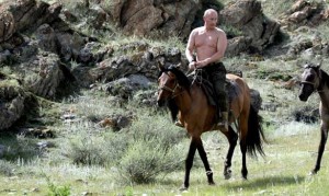 Vladimir Putin shirtless on horse