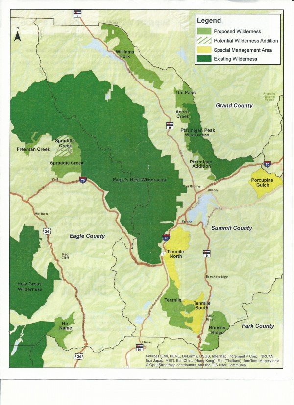 continental divide wilderness and recreation act map